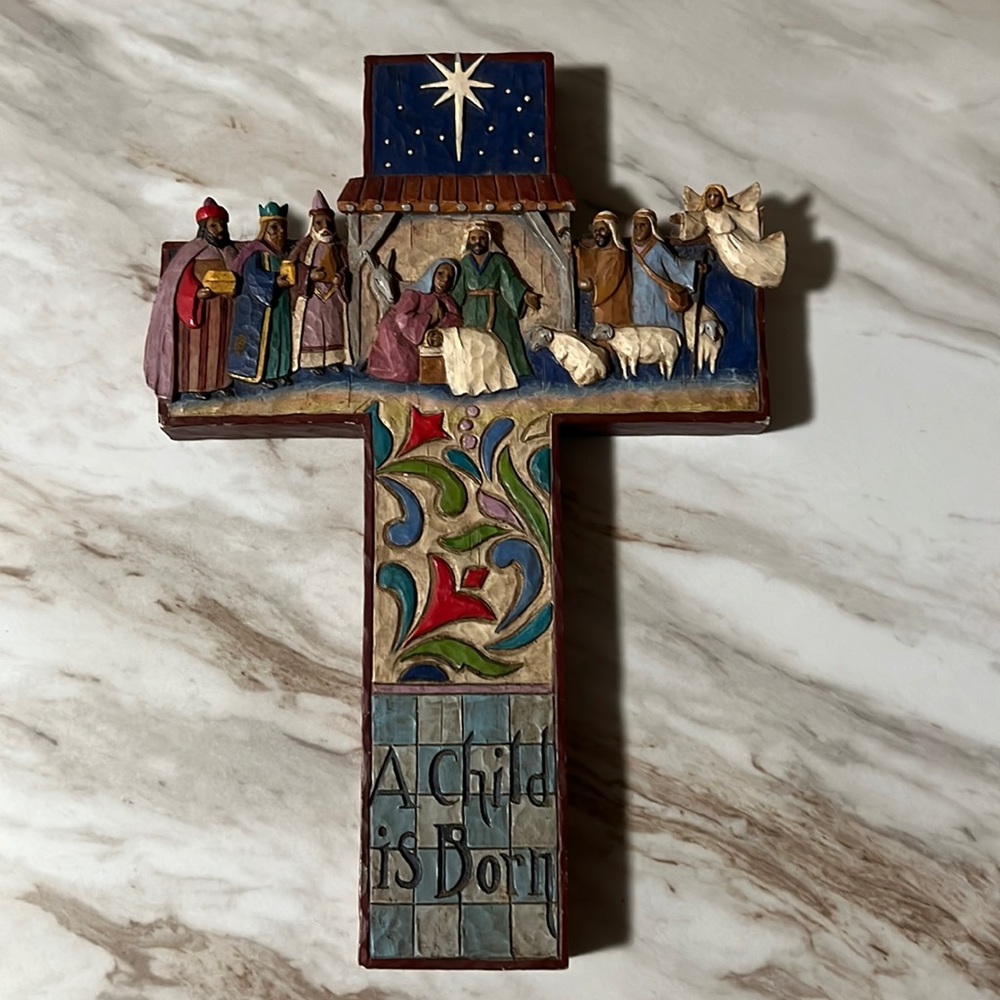 Jim Shore “A Child is Born” Hanging Cross